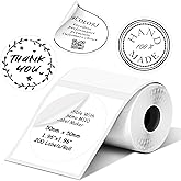 Round Circle Thermal Label Compatible with Phomemo M100/M110/M150/M221/M220/M120/M200/M250 Label Printer,1.96" x 1.96"(50x50 mm, 200 Labels/Roll, Black on White
