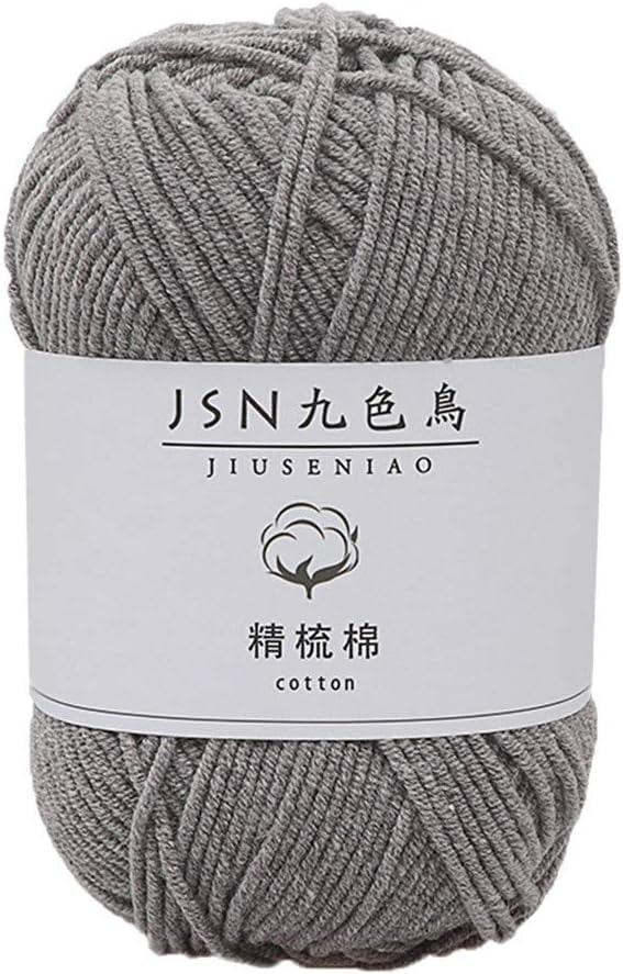 4 Strands Milk Cotton Yarn, 4 Shares Baby Line,DIY Doll Cotton Thread Crochet Baby Wool, 50g, Hand-Knit: 3.0mm-3.5mm Rod / 9-10 Needle