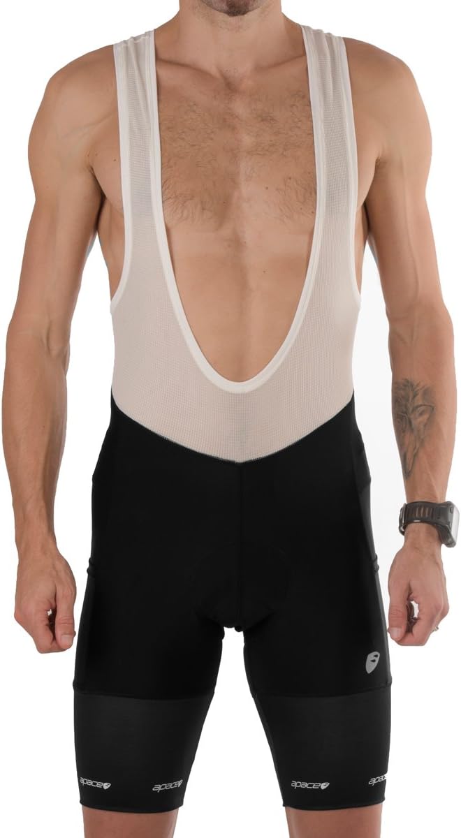 apace Echelon Mens Bib Shorts (Black, Small)