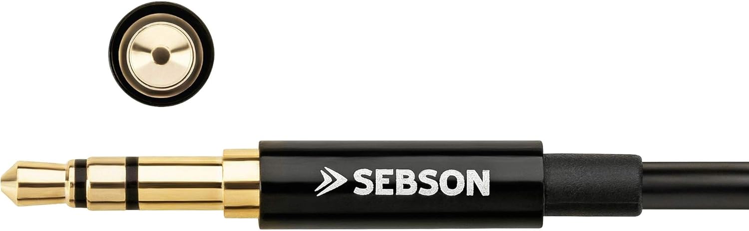 SEBSON RCA Audio Cable 5m, 2 RCA Phono to 3,5mm Jack, Male to Male, Gold Plated, Shielded, RCA Adapter for Speakers Amplifier, Hifi - Image 4