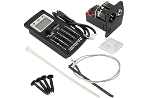 Ogdni 4 Band Acoustic Guitar Preamp EQ Equalizer Acoustic Guitar Amplifier Digital Chromatia Tuner Piezo Pickup for Acoustic Guitar Accessory (1F-4T)