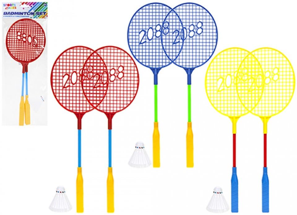 PMS BADMINTON SET WITH 2 x 18 RACQUETS AND SHUTTLECOCK