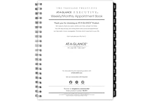 AT-A-GLANCE Executive 2025 Planner Refill, Weekly & Monthly, 8-1/4" x 11", Large, Refill for 70-NX81 (709111025)