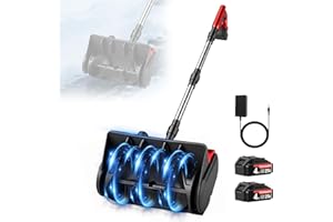 Electric Snow Shovel, 21V Electric Snow Blower with Battery and Charger, 19FT Throw Distance, Lightweight 9.9lb for Driveway,