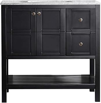 Amazon Com Vinnova 713036 Es Ca Nm Florence 36 Vanity In Espresso With Carrera White Marble Countertop Without Mirror 36 Inch Home Improvement