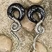 BodyJ4You 2PC Glass Ear Tapers Plugs 4G-16mm Black Metallic Spiral Gauges Piercing Jewelry Set