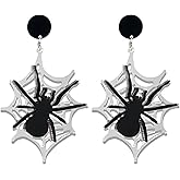 CWVHQ Halloween Earrings Horror Blood-Dripping Heart-Shaped Dangle Earrings Acrylic Spider Earrings For Women Holiday Night Costume Jewelry Gift