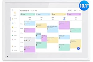 FLYEVFISH Digital Calendar, 10.1 Inch Smart Electronic Desk Calendar & Chore Chart, Touchscreen Interactive Display for Family Schedules with Meal Planner & Picture Frame & Lists