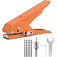 Hole Punch, 8mm Handheld Puncher Screw Cover Hole Punch Set with Countersink Drill & Wrench, Heavy Duty Hole Punch for Photo Paper PVC Cards Edgebanding(as Shown)