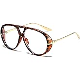 SevenColor Trendy Oversized Aviator Sunglasses for Women Men Retro Big Round Shield Sun Glasses Vintage Shades