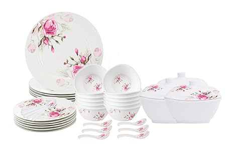 DhanyaLaxmi Melamine Jaipurware Dinner Set, Dinnerware & Tableware, Gift Set, 46 Pieces