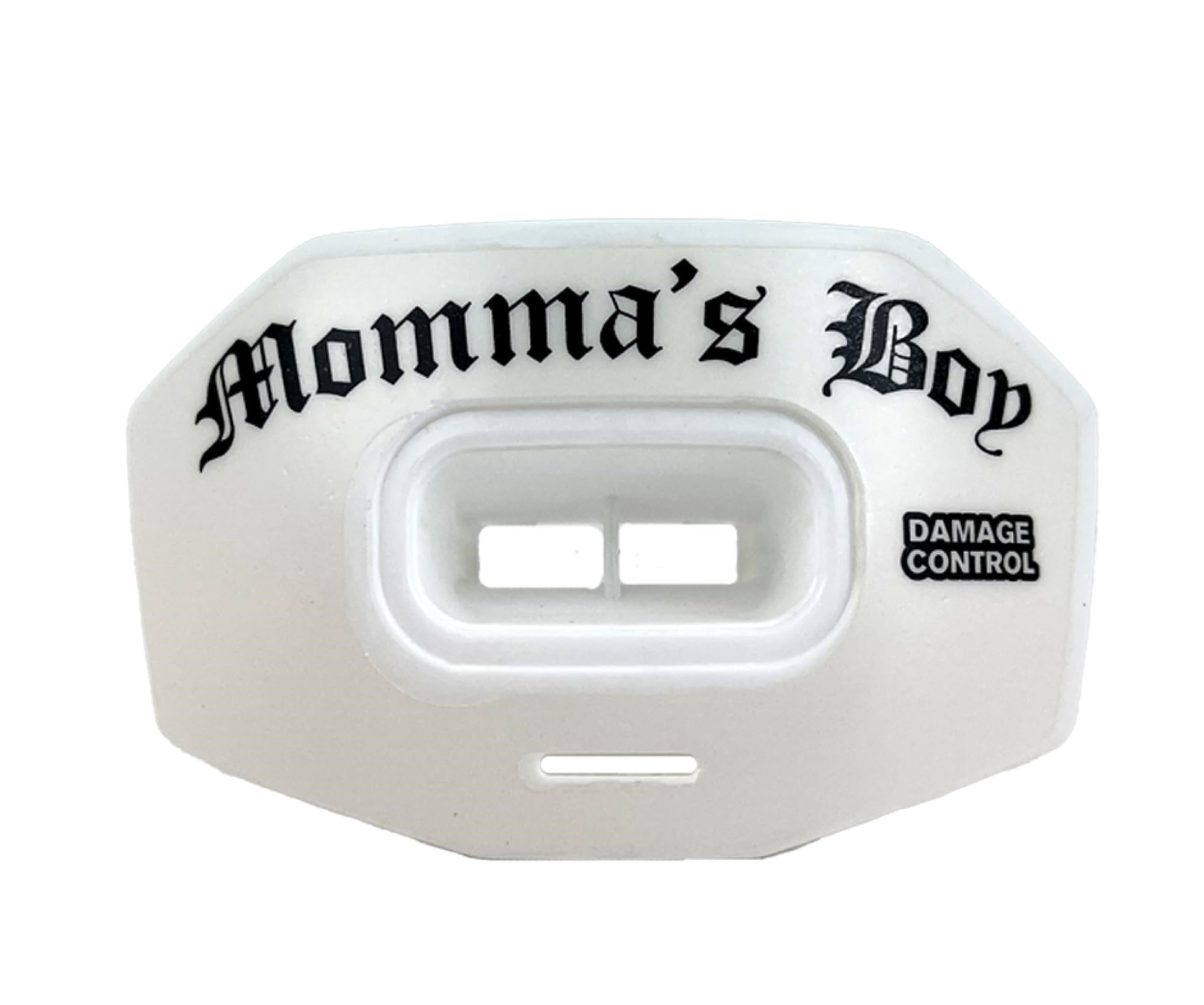 Photo 1 of DAMAGE CONTROL Youth Football Mouth Guard – Breathable No Boil Mouthpiece, Protects Lips & Teeth, Works with Braces, Includes Helmet Strap – Sports Gear & Accessories (Momma's Boy)