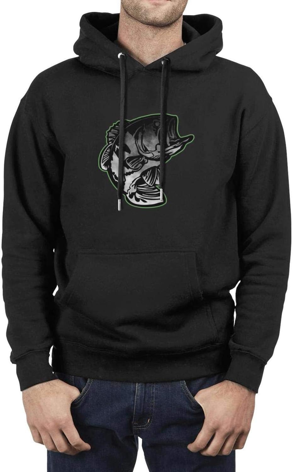 YTYHE Men's Grubhub-Happy-Eating-Coupon-Promo- Winter Long Sleevet Hoodies Sweatshirt with Pocket Black