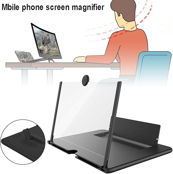 Findema 12 Inch Screen Magnifier Foldable Smart Phone Amplifier High Definition Zoom Suitable for All Smart Phones Foldable