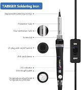 Tabiger 60W Soldering Iron Kit 220V Adjustable Temp 200-450℃ 5 Tips view 2