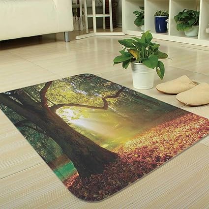 Amazon Com Yoliyana Short Fur Floor Mat Leaves For Home