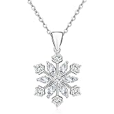 ORANGE FOREST Snowflake Necklace Christmas Tree Necklace Snowflake Bracelet for Women 925 Sterling Silver Winter Snowflake Jewelry Birthday Christmas Jewelry Gifts for Women