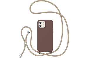 ZTOFERA for iPhone 12/12 Pro 6.1" Case with Strap,Crossbody Phone Case with Adjustable Neck Shoulder Lanyard,Soft Silicone Shockproof Protective Phone Case for iPhone 12 & iPhone 12 Pro-Brown