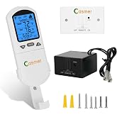 Universal Smart Fireplace Remote Control Kit, Replacement for Skytech 1001A | 1001T/LCD-A, 3301, 3002, SmartBatt, Durablow TR1003, Acumen RCK, Backlit LCD Display, 9H Auto Timer, for Millivolt Gas Valves