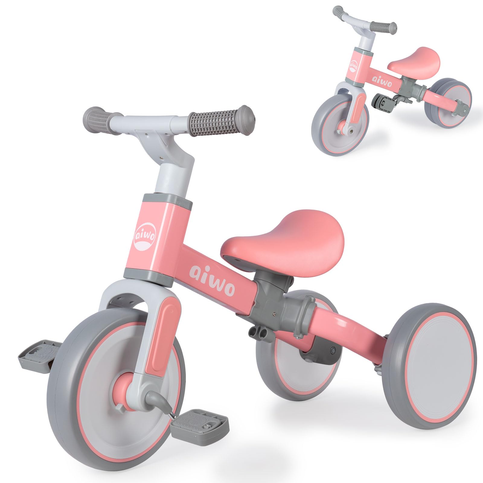 Photo 1 of aiwo 4in1 Tricycle for Toddlers 1-3, Toddler Balance Bike for 1 to 4 Year Old Boys Girls First Gift, Ride-on Toys Toddler Bike Kids Tricycle