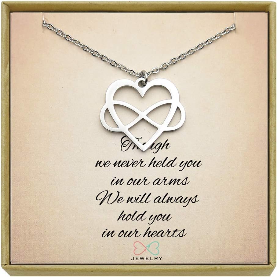 Memorial Jewelry Miscarriage Necklace Infant Child Loss Infinity Heart Necklace Sympathy Gift