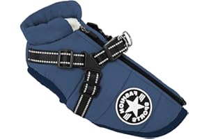 Oncpcare Small Dog Jacket with Harness, Outdoor Dog Sport Vest, Outdoor Warm Pet Winter Coat Harness for Cats Puppy Small Dog