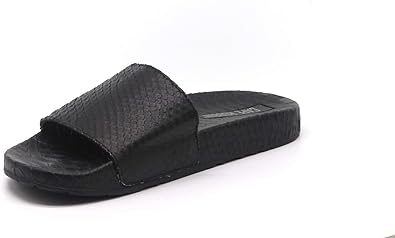 black snakeskin slides
