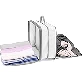 Cambond Double Sided Compression Packing Cubes - Expandable See Through Mesh Compression Cubes for Travel, Separate Clean and Dirty Clothes Efficient Packing Organizers for Road Trip, Cruise