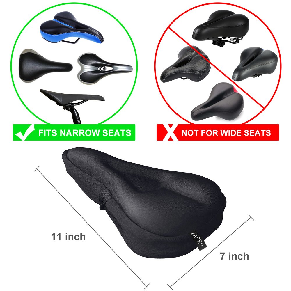 Zacro Bike Seat Cushion Gel Padded Bike Seat Cover for Men Women