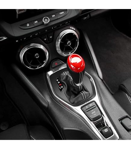 Marco Decorativo Rojo Para Portavasos De Consola Delantera – Compatible Con Chevrolet Camaro 2017+, ABS De Alta Calidad, Autoadhesivo