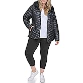 Calvin Klein Womens Scuba Sleeve Hooded Diamond Waist JacketPuffer Jacket