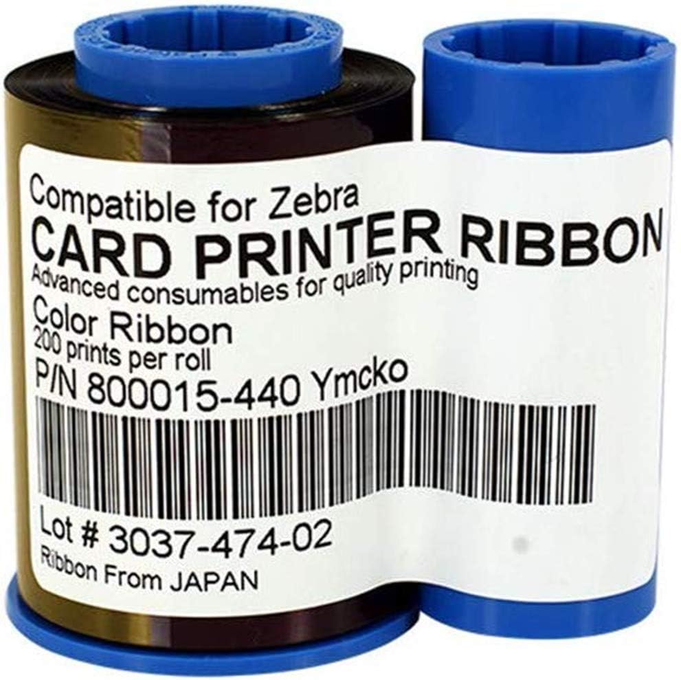New 800015-440 YMCKO Color Ribbon Tape Compatible for Zebra P330i P420i P430i ID Card Printers 800015-440 YMCKO Ribbon 200 Images - Image 4