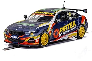 Scalextric BMW 330I M-Sport BTCC Pirtek 1:32 Slot Race Car C4194, Blue & Yellow