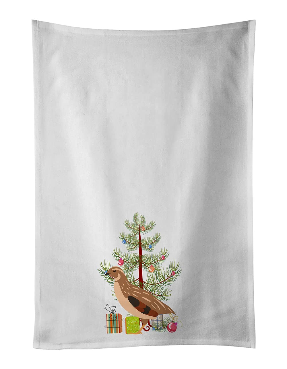 Caroline's Treasures Golden Phoenix Quail Christmas White Kitchen Towel Set of 2