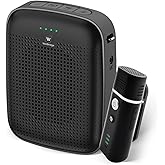 Voice Amplifier with Wireless Lapel Microphone - Personal Megaphone for Teachers, 15W Portable Mini Bluetooth PA System and Clip-on Lavalier Mic for Classroom, Speech, Yoga, Tour Guide - A006