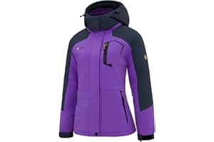 GEMYSE Women's Ski Snow Jacket Warm Winter Waterproof Coat Snowboard Rain Jacket Hooded Windproof Windbreaker