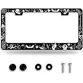 Witch License Plate Frame Gothic Magical License Plate Frames for Car Decorative Parts Stainless Stee License Plate for Standard Us Canada Funny License Plate Holder 12x6 Inch