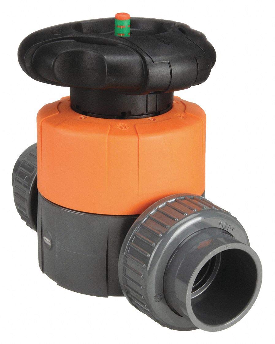 GF 161.514.616 Type 514 PVC Manual Diaphragm Valve, 11/2
