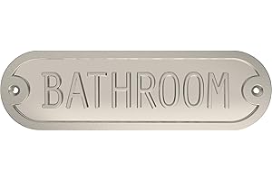 Franklin Brass Derby Bathroom Door Sign Metal Interior Door Plaque in Satin Nickel HHIDPB-SN-U