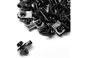 MTRPS 50 PCS M6-1.0 Body Bolts U-Nuts Kit, Extruded U Nuts & Hex Head Auto Fender Bolt Screws, Push Pull Metal Retainers Rust