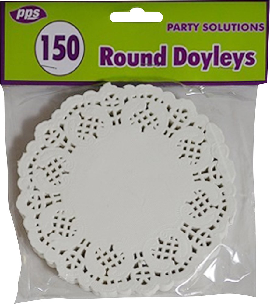 150 x WHITE ROUND LACE DOYLEYS - 11.5cm/4.5" quality disposable paper mats great for entertaining and parties