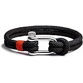 Elegatto Alchor Premium Rope Bracelet for Men | Nylon Marine Cord with Silver Polished Stainless Steel Shackle Closure | Waterproof and Fade-Resistant | Men’s Designer Bracelets
