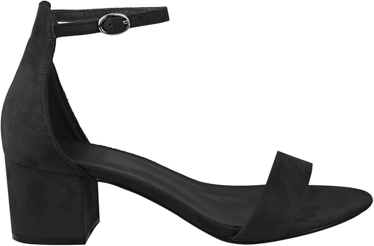 taylor black suede ankle strap heels