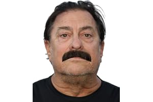 City Costume Wigs Freddie Burt Downturn Human Hair Mustache (Dark Brown)