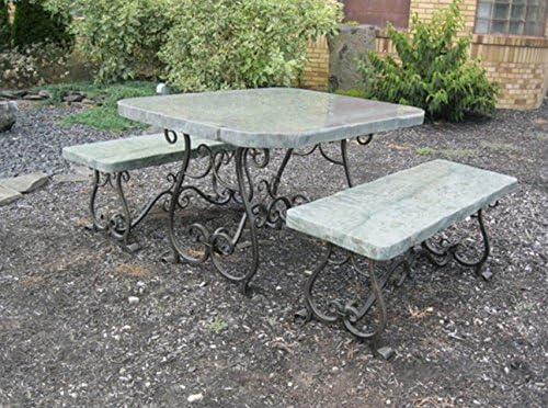 Stone Age Creations TA-ME-JA Melody Natural Stone Boulders Table (Charcoal Granite Table)