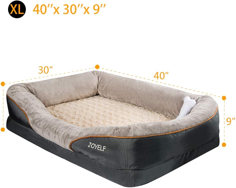 JOYELF X-Large Memory Foam Dog Bed, Orthopedic Dog Bed & Sofa with Removable Washable Cover Dog Sleeper for Large Dogs : Pet Supplies