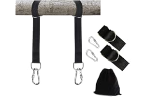 YELAIYEHAO The Upgrade Welded Tree Swing Hanging Kit Holds 2100lbs, Easy & Fast Swing Hanger Installation to Tree- 2 Strap & Snap Carabiner Hook, Perfect for Swings, Hammocks - 100% Weather/Waterproof (2 PCS)