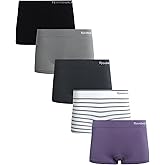 Reebok Womens Boyshorts Underwear - 5 Pack Stretch Performance Seamless Underwear for Women, 4” Inseam with Tagless Waistband