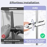 Alyvisun Shower Head Holder with 2 Hooks Chrome Adjustable 16-27mm view 6