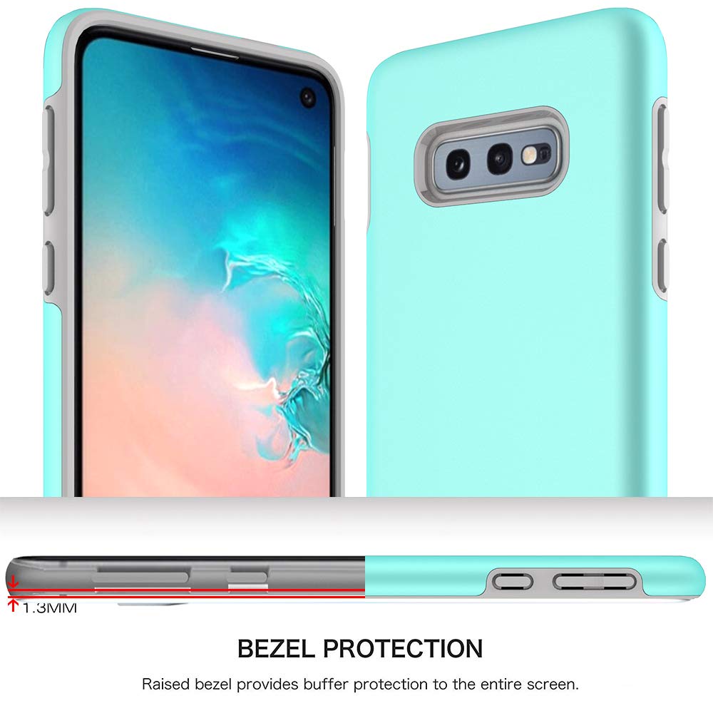 Samsung Galaxy S10e Case, Androgate [Pearl Series] Hybrid Matte Protective Back Cover Bumper Case, Mint Green